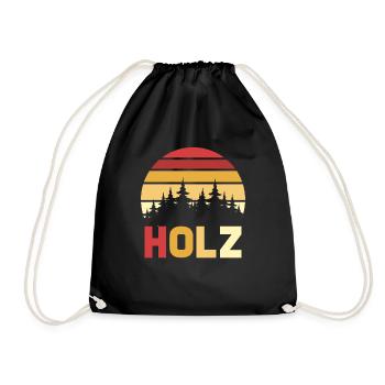 Holz Holz - Turnbeutel - Schwarz - Vorne