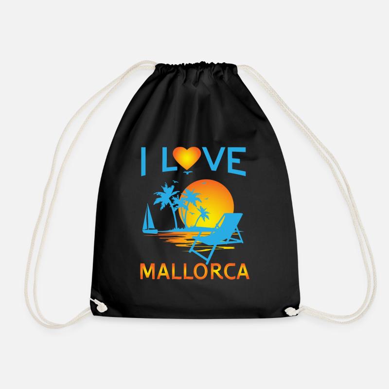 I love Mallorca - Turnbeutel - Schwarz