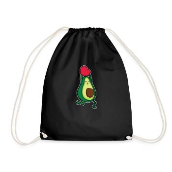 Süße Avocado Liebe Herz Guacamole Geschenkidee - Turnbeutel - Schwarz - Vorne