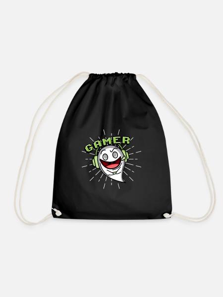 Gamer/ Zocker Geist Lustiges Gaming Halloween - Turnbeutel - Schwarz