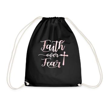 Faith over Fear - Drawstring Bag - black - Front