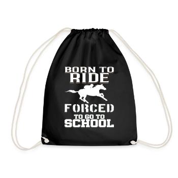 Horse riding riding school horse pupil - Drawstring Bag - black - Front