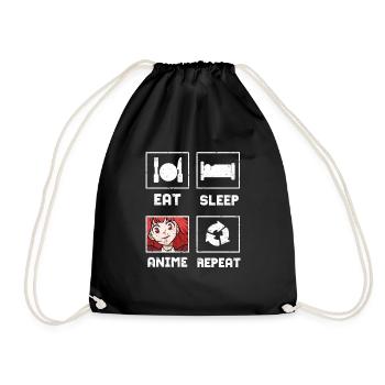 Anime manga - Drawstring Bag - black - Front
