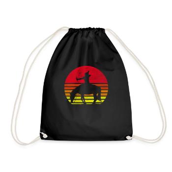 Retro Native Indian Gift - Drawstring Bag - black - Front