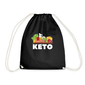 Keto diet food - Drawstring Bag - black - Front