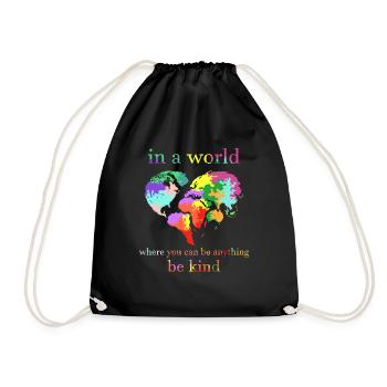 Coeur dans un monde où vous pouvez être quelque chose soit gentil - Sac de sport léger - noir - Devant