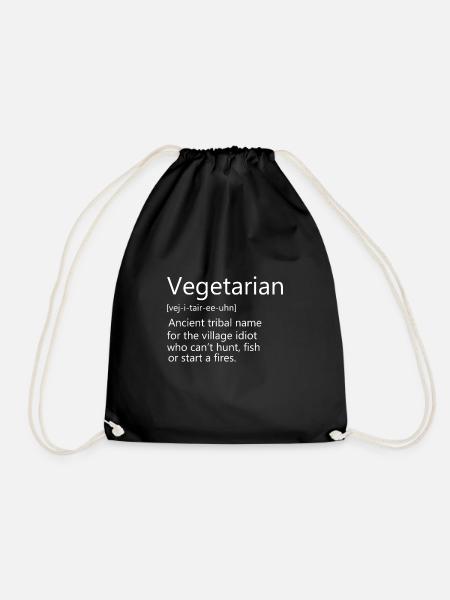 Vegetarier Jäger und Sammler - Turnbeutel - Schwarz