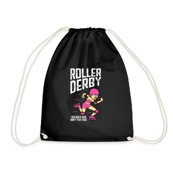 XASTY Tolles Rollschuh Sport Roller Derby Shirt - Turnbeutel - Schwarz - Vorne