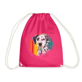 Dalmatian animal lover - Drawstring Bag - fuchsia - Front
