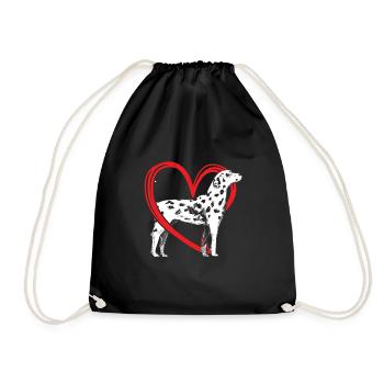 Coeur dalmatien - Sac de sport léger - noir - Devant