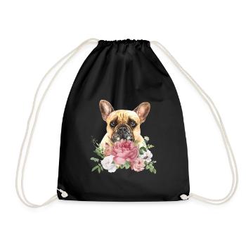 Bulldog français animal préféré - Sac de sport léger - noir - Devant