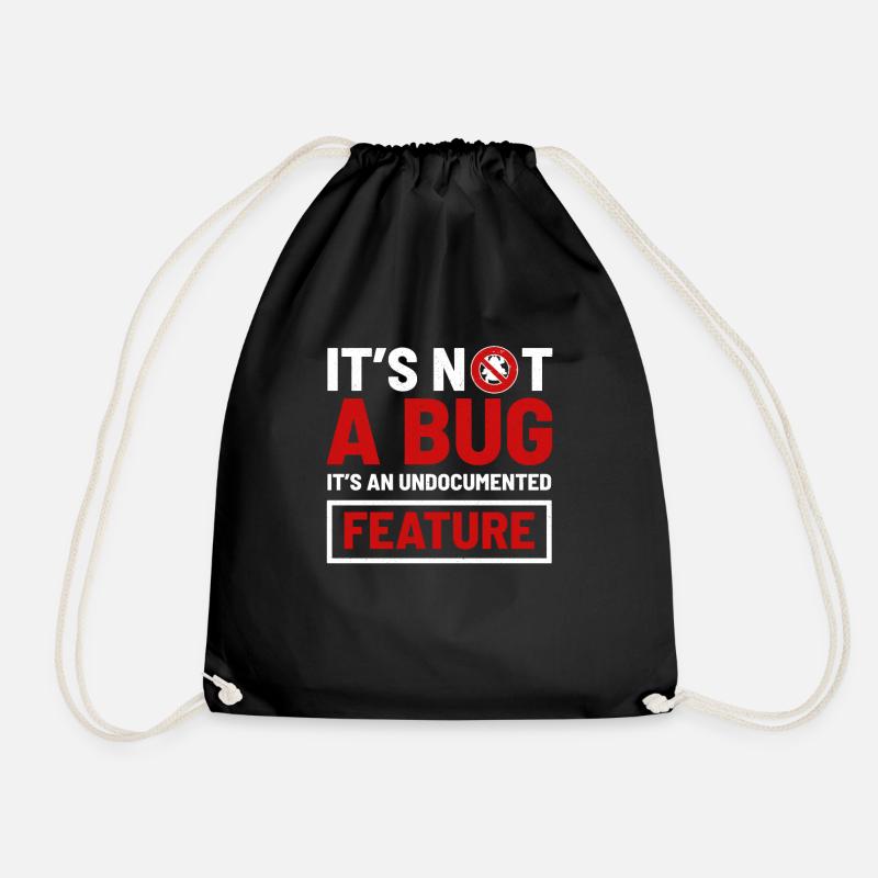 computer programming - Drawstring Bag - black