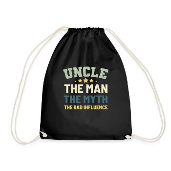 uncle - Drawstring Bag - black - Front