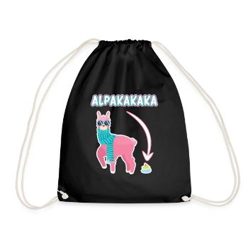 Alpakakaka Alpaka Lama Kaka - Turnbeutel - Schwarz - Vorne