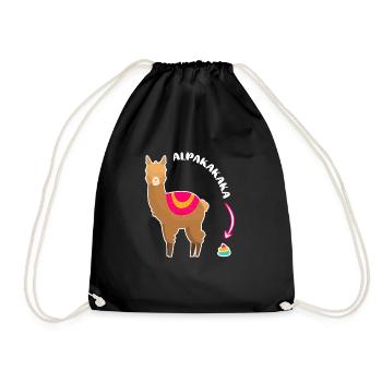 Alpakakaka Alpaka Lama Kaka - Turnbeutel - Schwarz - Vorne