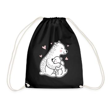 Polar Bear Having A Nap Gift product Cute Polar - Drawstring Bag - black - Front