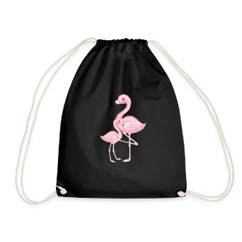 Flamant rose mère et enfant - Sac de sport léger - noir - Devant
