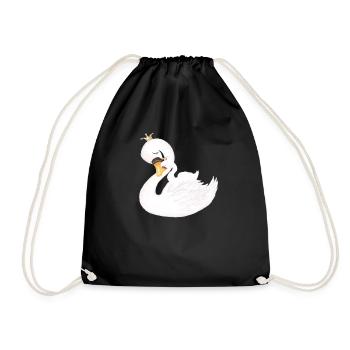 Swan Swan Queen Mother and Child - Drawstring Bag - black - Front