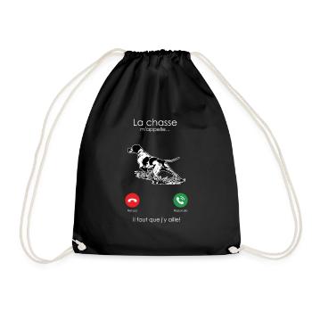 La chasse m'appelle [Meilleur Compagnon] - Sac de sport léger - noir - Devant