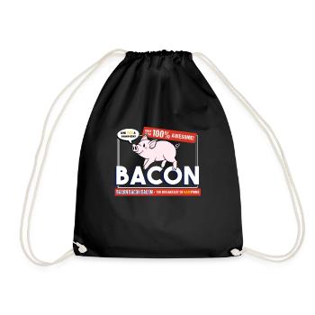 Ham Bacon Pig Barbeque BBQ BBQ - Drawstring Bag - black - Front