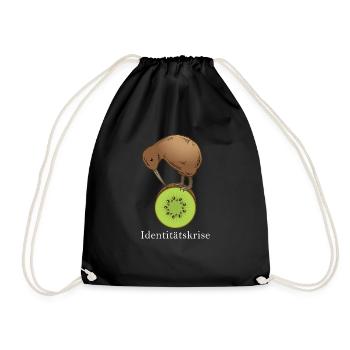 Kiwi bird identity crisis New Zealand gift - Drawstring Bag - black - Front