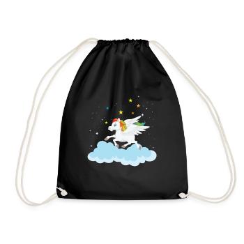 Pegasus Pferd Pony über den Wolken mit Sternen - Sac de sport léger - noir - Devant
