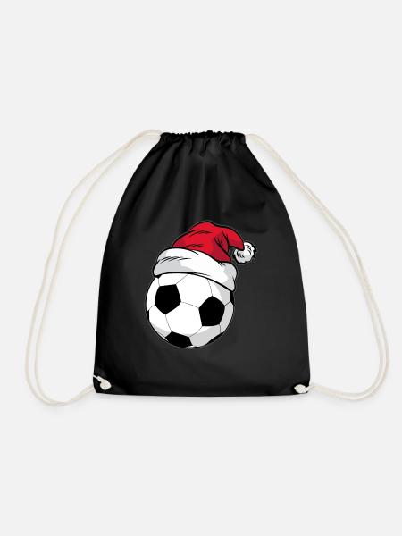 Fußball Weihnachten Weihnachtsmütze - Turnbeutel - Schwarz
