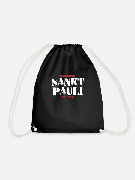 St Pauli Graffiti St.Pauli Sankt Hamburg Geschenk - Turnbeutel - Schwarz