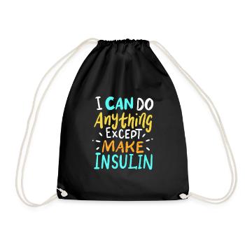 Diabetes Mellitus Diabetic Insulin Gift - Drawstring Bag - black - Front