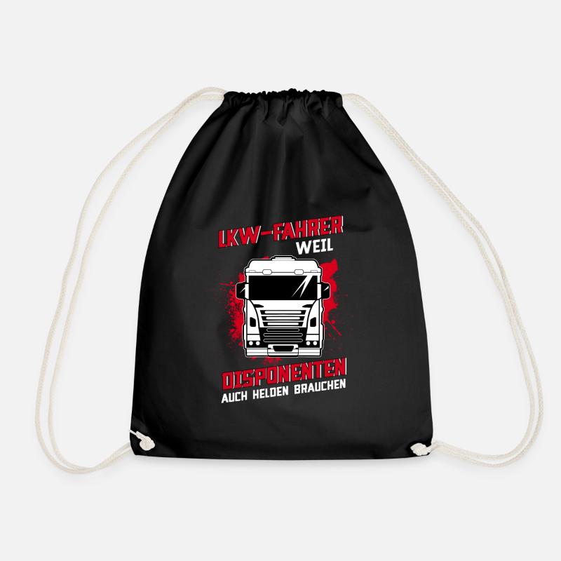 LKW-Fahrer weil Disponenten auch Helden brauchen - Turnbeutel - Schwarz