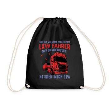 Opa LKW Fahrer - Turnbeutel - Schwarz - Vorne