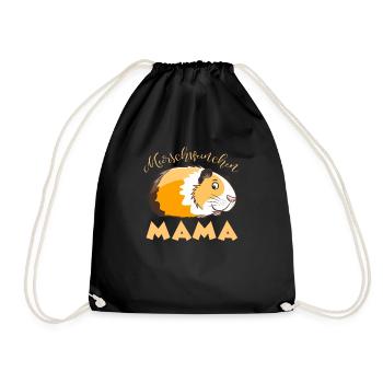 Meerschweinchen Mama Meerschweinchen Mama Fu - Turnbeutel - Schwarz - Vorne