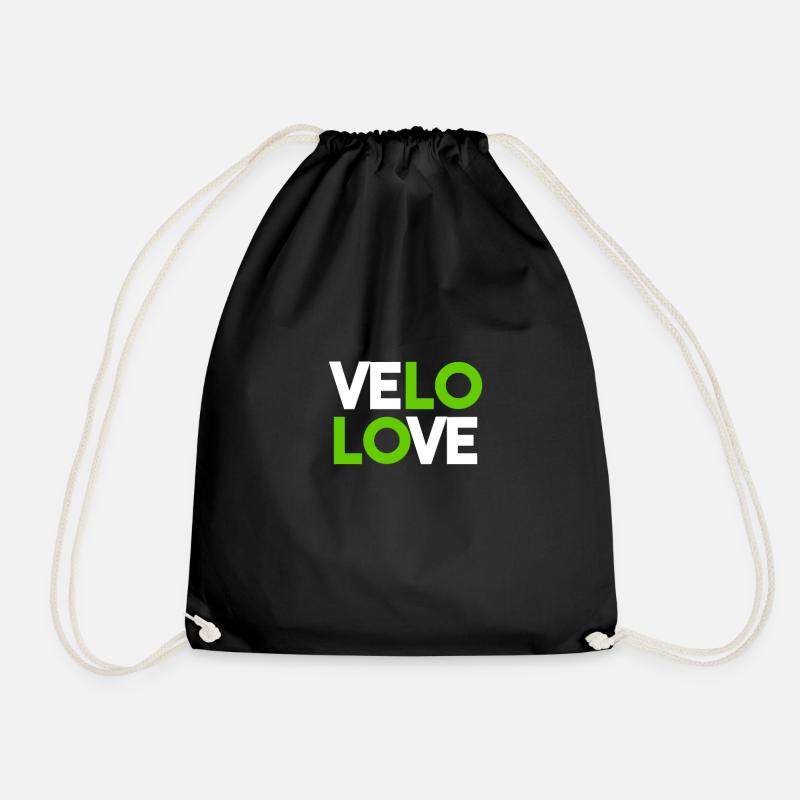 Fahrrad Liebe Velo Love Geschenk - Turnbeutel - Schwarz