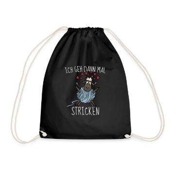 Lustiger Nähen & Näherin Stricken Spruch Geschenk - Turnbeutel - Schwarz - Vorne