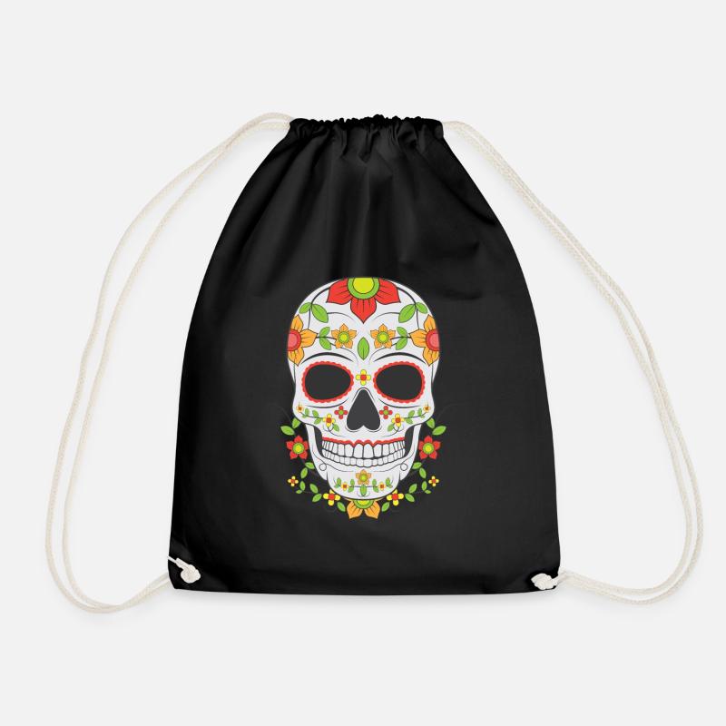 Sugar Skull Maske Tag der Toten Totenkopf Geschenk - Turnbeutel - Schwarz