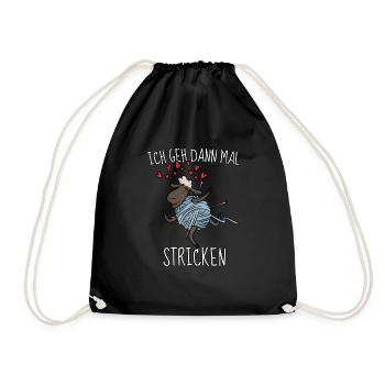 Lustiger Nähen & Näherin Stricken Spruch Geschenk - Turnbeutel - Schwarz - Vorne