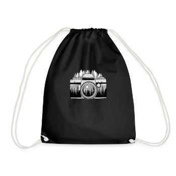 Photographer Camera Landscape Photographer Gift - Drawstring Bag - black - Front