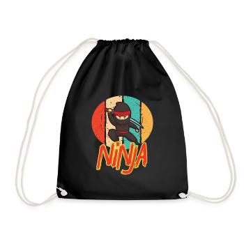 Cool cadeau Vintage Ninja rétro Design Ninja Lovers - Sac de sport léger - noir - Devant