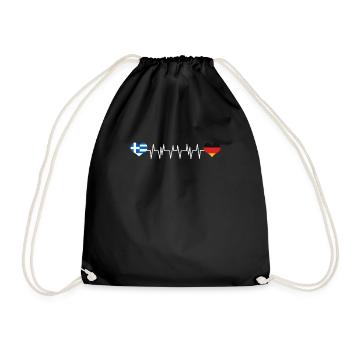 Germany greece flag - Drawstring Bag - black - Front