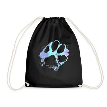 Fun Paw Design Dog Lover Gift For Dog Fans Dog - Drawstring Bag - black - Front