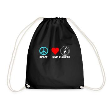 Rhönrad Peace Love Rhönradturnen Rhönrad gift - Drawstring Bag - black - Front