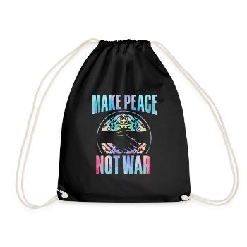 Make Peace Not War new - Turnbeutel - Schwarz - Vorne