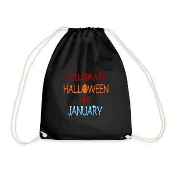 Ich feier Halloween im Januar witzig Bojack Tvshow - Turnbeutel - Schwarz - Vorne