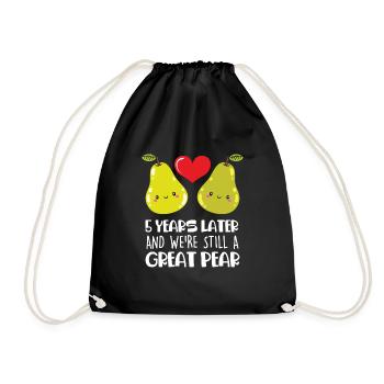 5ème cadeau d'anniversaire de mariage Couple marié poire - Sac de sport léger - noir - Devant
