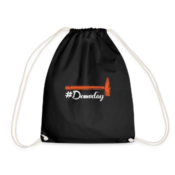 Delomate day fixer upper - Drawstring Bag - black - Front