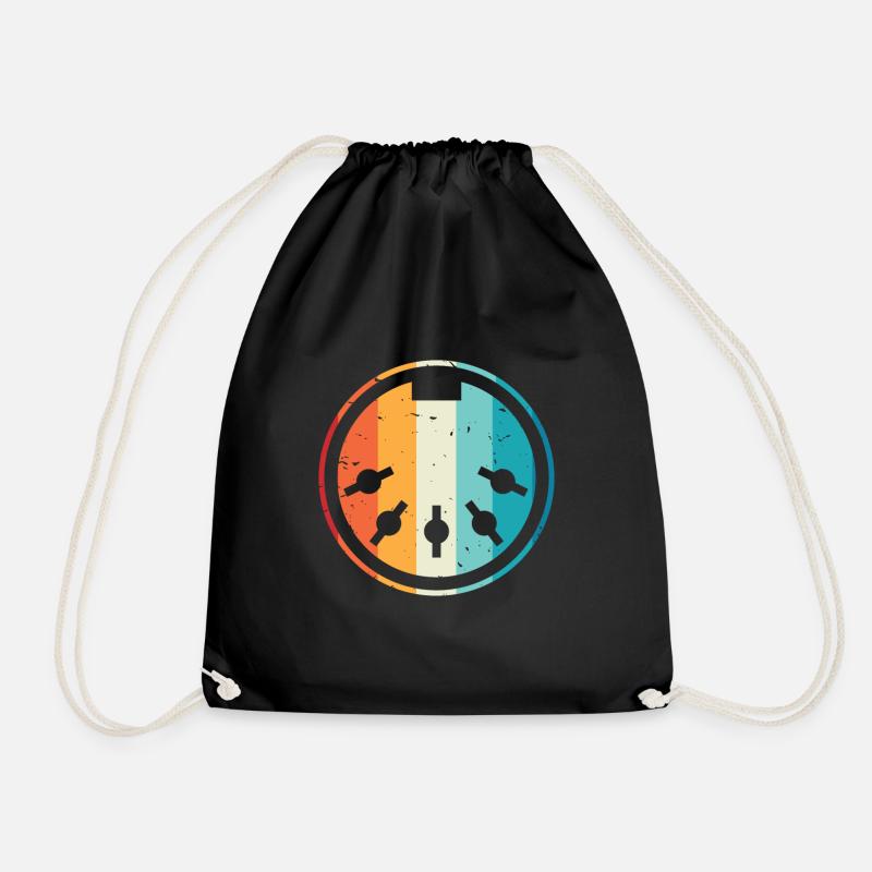 MIDI Cable Synthesizer Electronic Music - Drawstring Bag - black