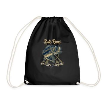 Angler T-shirts pike and carp fishing fish - Drawstring Bag - black - Front