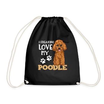 J'aime mon cadeau de chien de caniche de caniche - Sac de sport léger - noir - Devant