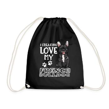 J'aime mes chiens de bouledogue français - Sac de sport léger - noir - Devant