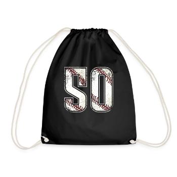 #50 Baseball Jersey Number 50 Vintage - Drawstring Bag - black - Front